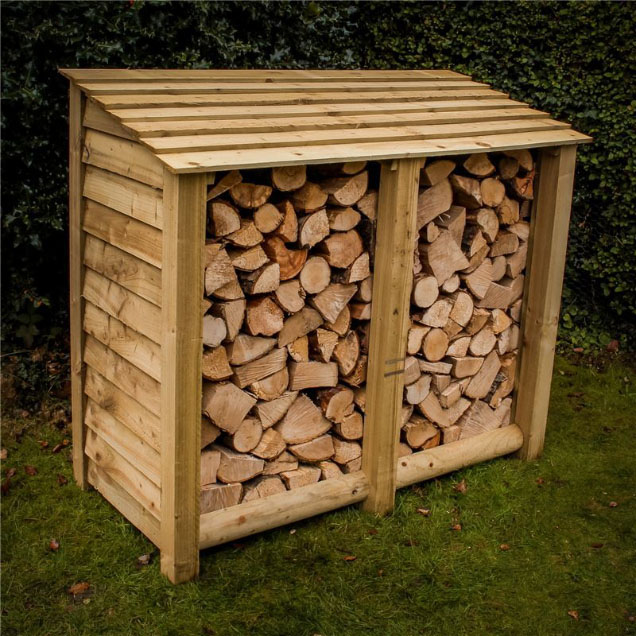 Order a Our large log stores offer a large amount of storage, with a smart design - raised base and lower back panel allow for optimal air-flow, meaning when it comes time to burn it, you will get maximum heat output from your logs! The increased storage space also means this store can hold 1.3 cubic metres of logs! Each log store is crafted from fully pressure treated timber, meaning you will get the best of quality, with incredible durability.